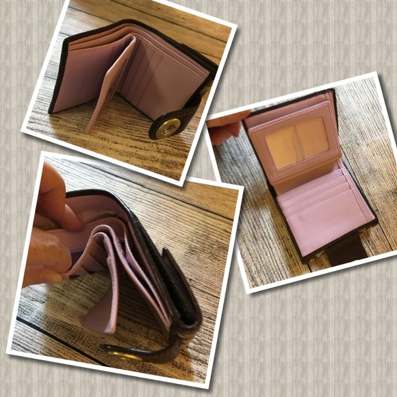 SOLD! COACH Khaki/Mahogany Bifold Turn Lock Wallet - Picture 6 of 8